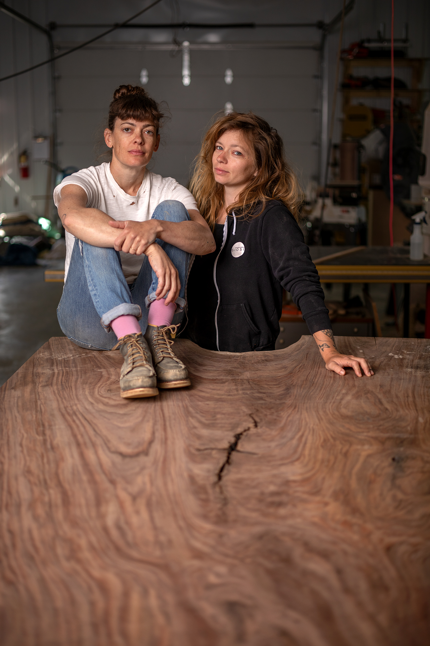 Audi Culver and Ivy Siosi in their studio