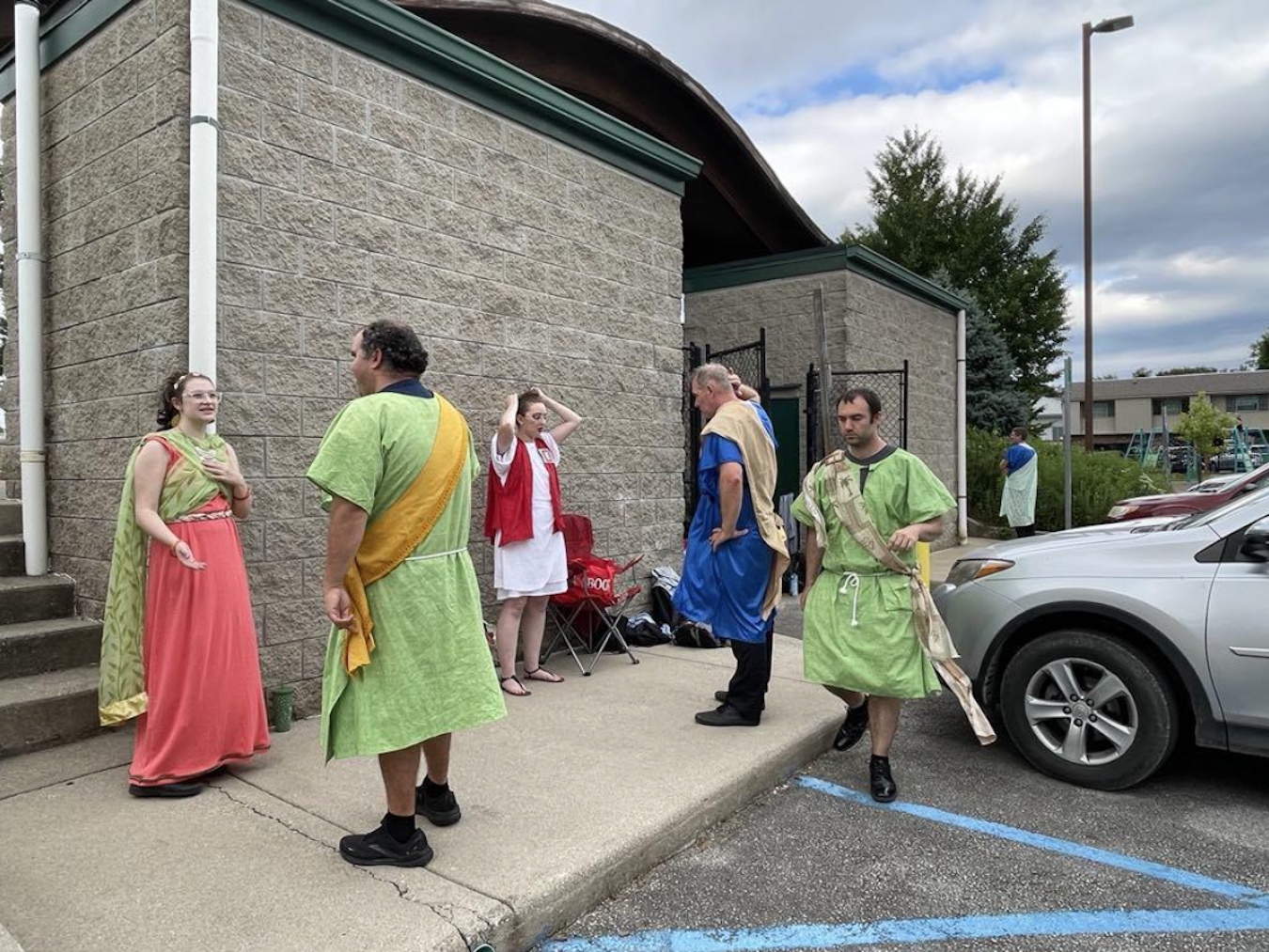 Backstage in the parking lot. Shakespeare in the Park. “The Comedy of Errors” (2024).