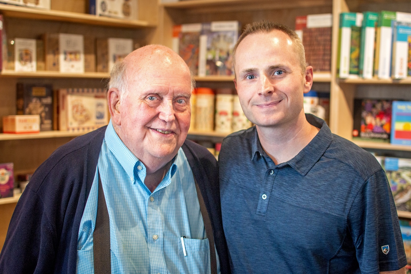 Bob Hammel (l) and Michael Koryta at Morgenstern Books in 2023. | Photo by Nick Bauer