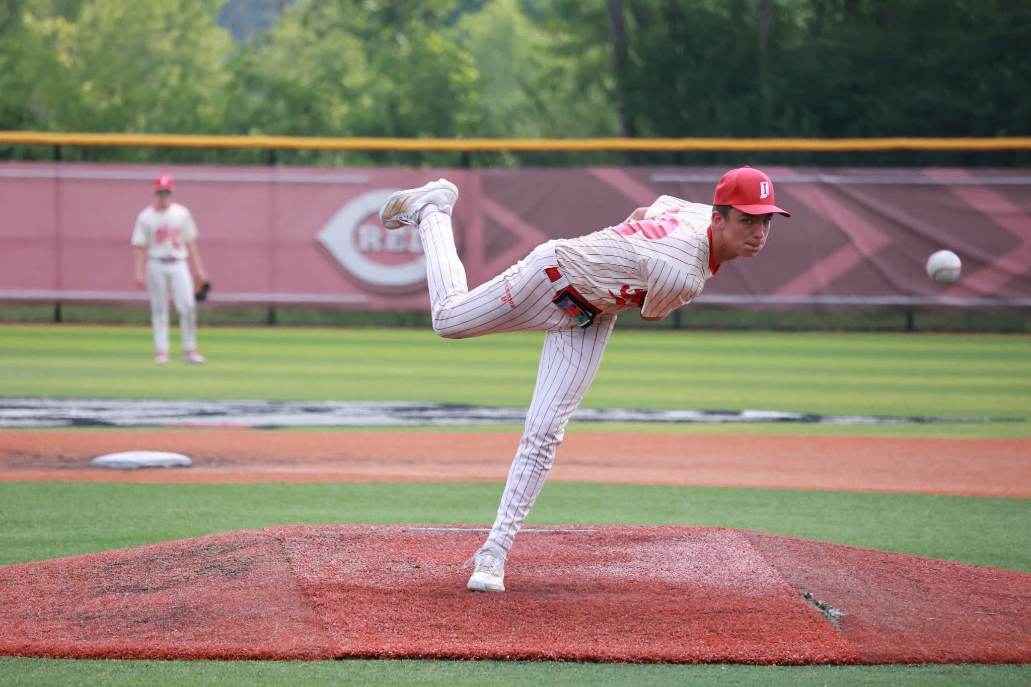 Henley McCormick pitches a baseball