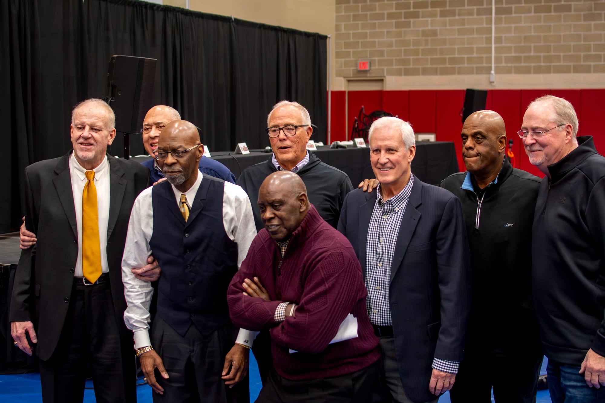 Players from the 1976 team together at the 50th anniversary celebration on February 9, 2026, at Cook Hall.