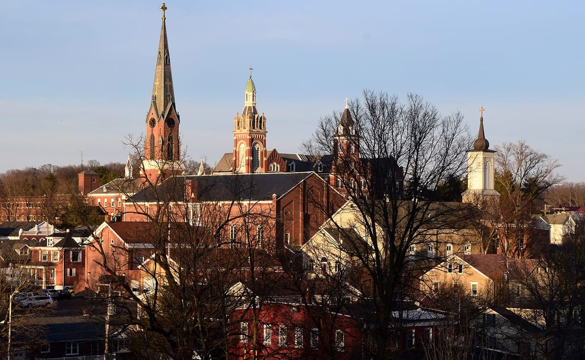 Oldenburg, Indiana, calls itself the "Village of Spires." Adventure travel writer Michael Waterford says this small town hold