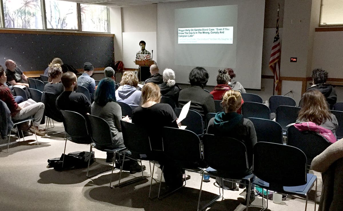 In the so-called “post-truth” era, says Elijah Pouges, pictured here giving a lecture on media literacy at Inaugurate the Rev
