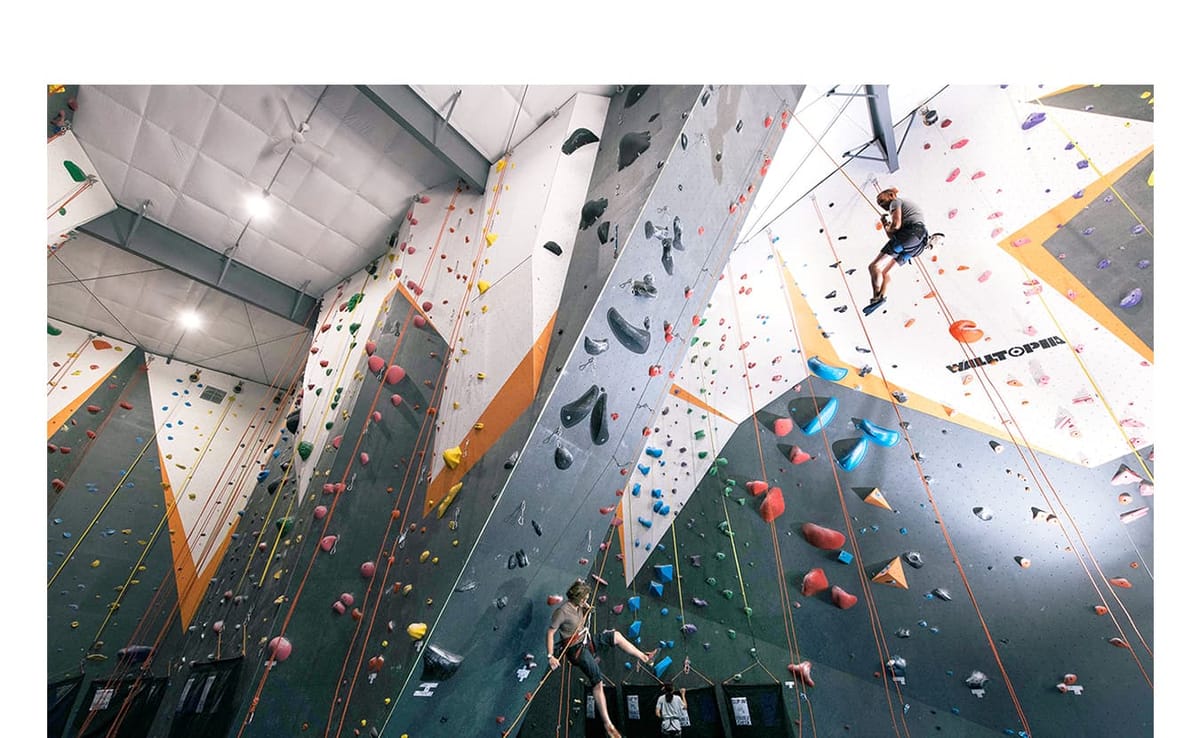 Hoosier Heights offers a variety of climbing experiences and welcomes climbers of all ages and expertise. The new gym has bou