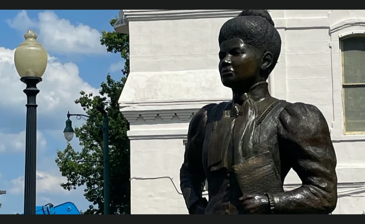 Ida B. Wells was a writer, editor, activist, and co-founder of the NAACP. This statue of her was erected in 2021 in Memphis,