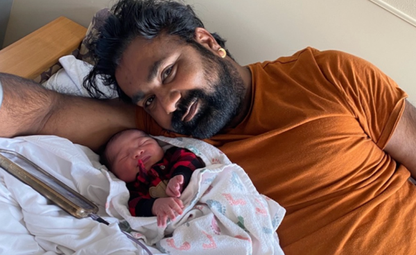 Jaswinder “Lucky” Singh with his youngest son, Jasdeep, who was born with severe mental and physical disabilities