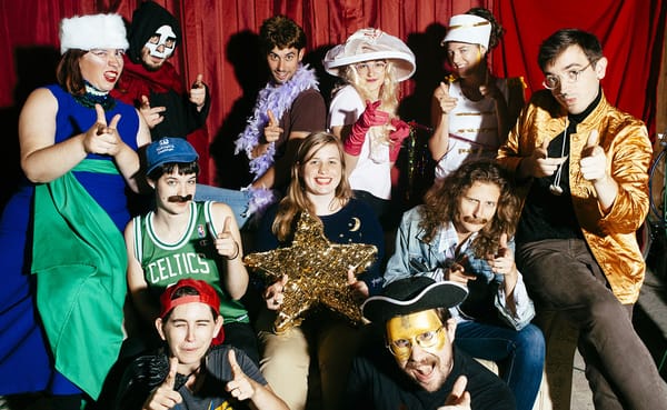 Members of Sitcom Theatre include (back row, l-r) Bethy Squires, Colin Jenkins, Chris Clements, Janelle Beasley, Courtney Fos