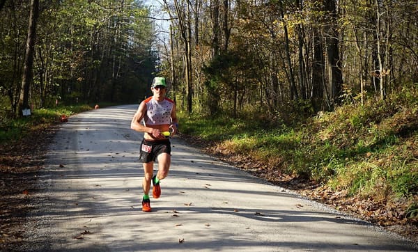 The Tecumseh Trail Marathon's overall men’s winner, Matt Flaherty of Bloomington, beat the course record by six seconds. | Ph