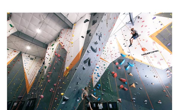 Hoosier Heights offers a variety of climbing experiences and welcomes climbers of all ages and expertise. The new gym has bou