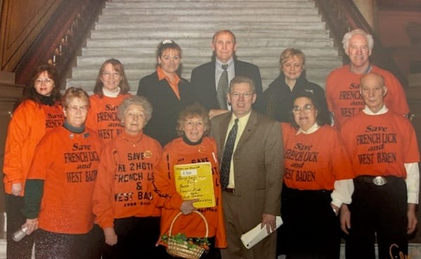 Beginning in the mid-1990s, a group of Orange County citizens wearing orange T-shirts encouraged Indiana lawmakers to grant a