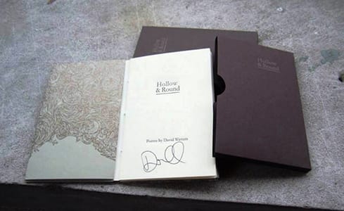 Ledge Mule’s first book, called Hollow & Round, features the work of IU Bloomington MFA student David Watters. | Photo by David Watters