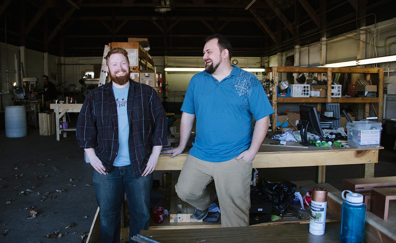 Adam Nahas, right, founder of Artisan Alley and Cody Craig, director of the Ingot Workshop. | Photo by Natasha Komoda