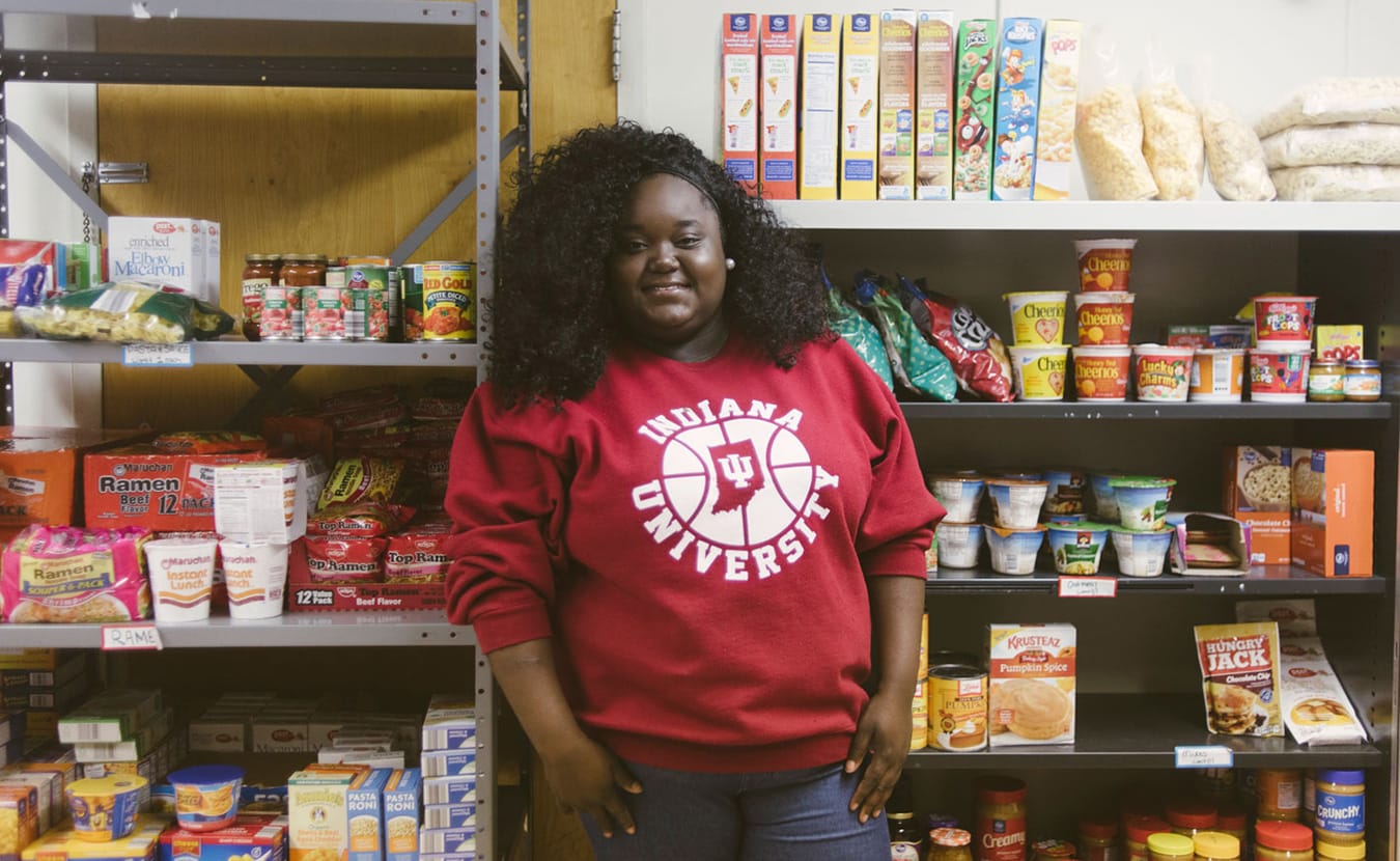 While doing research prior to opening the Crimson Cupboard, Mercedes Jones found resident assistants using their own money or meal points to feed struggling students, students stealing food or living off of cheap and unhealthy nonperishables, and academic advisors in multiple departments keeping self-funded, informal food pantries in their offices. | Photo by Natasha Komoda