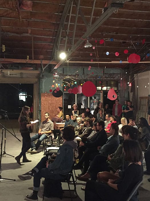 A poetry reading during a Ledge Mule Press record release party at I Fell in September 2015. | Limestone Post 