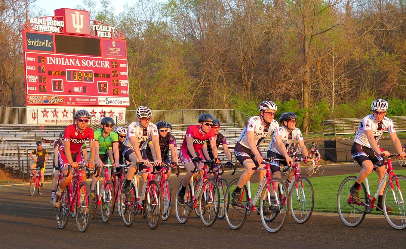 Abel Barrera Duran (far left) rides a cool-down lap with riders of other teams after a practice race on April 13. | Limestone Post