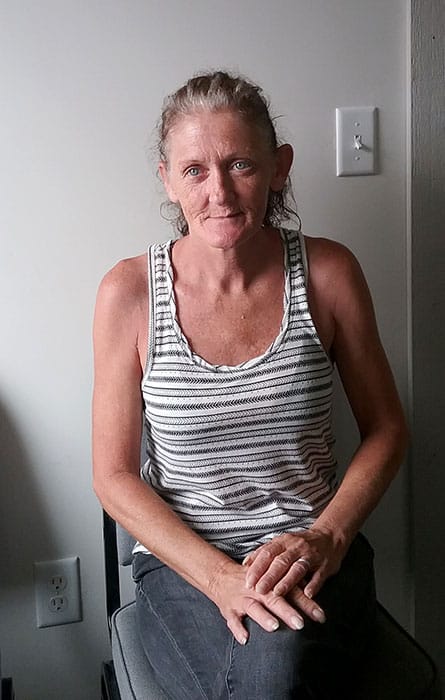 Peggy talks to columnist Michael G. Glab about experiencing homelessness in Bloomington for nearly two years. | Photo by Michael G. Glab