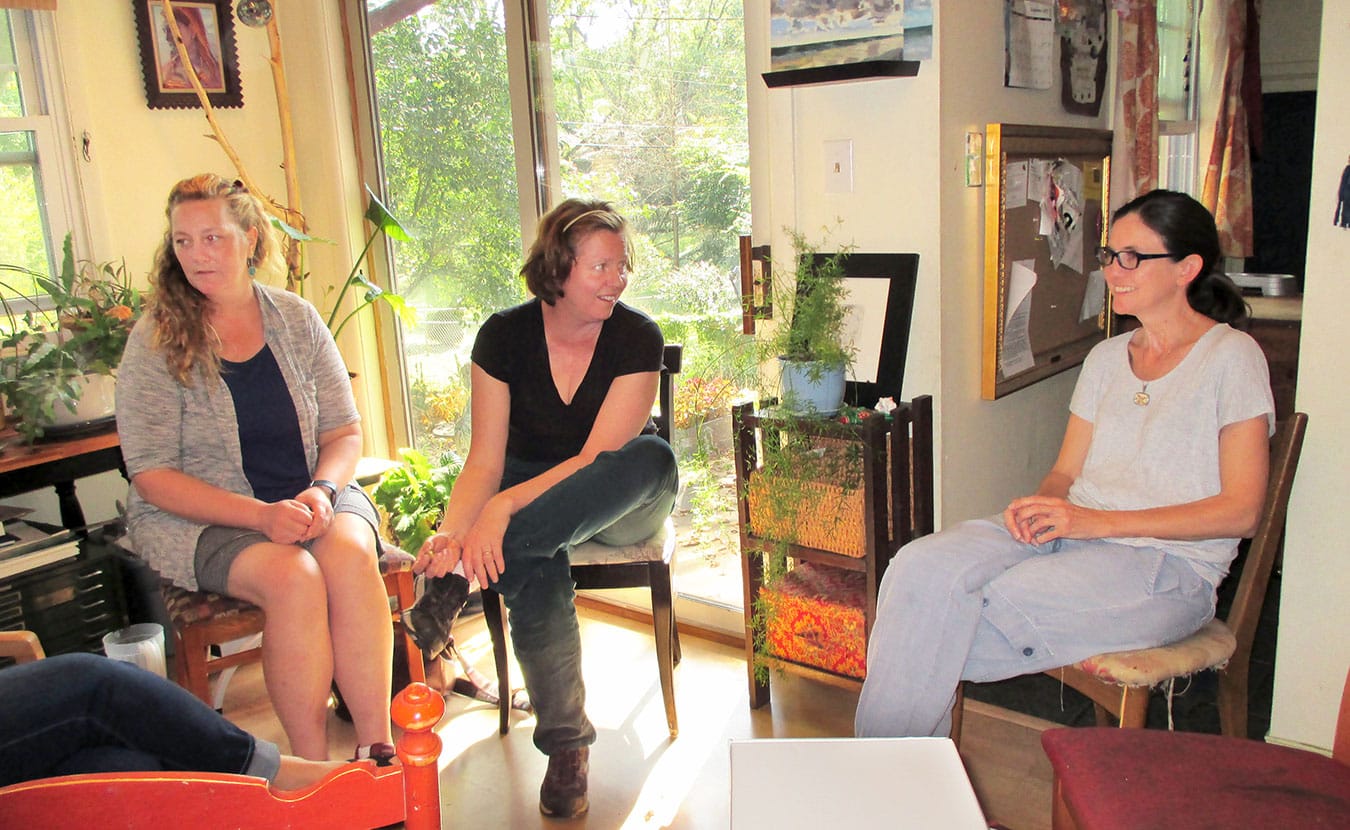 Artists (l-r) Wiesenhahn, Pearce, and Lagodzki. | Photo by Yaël Ksander
