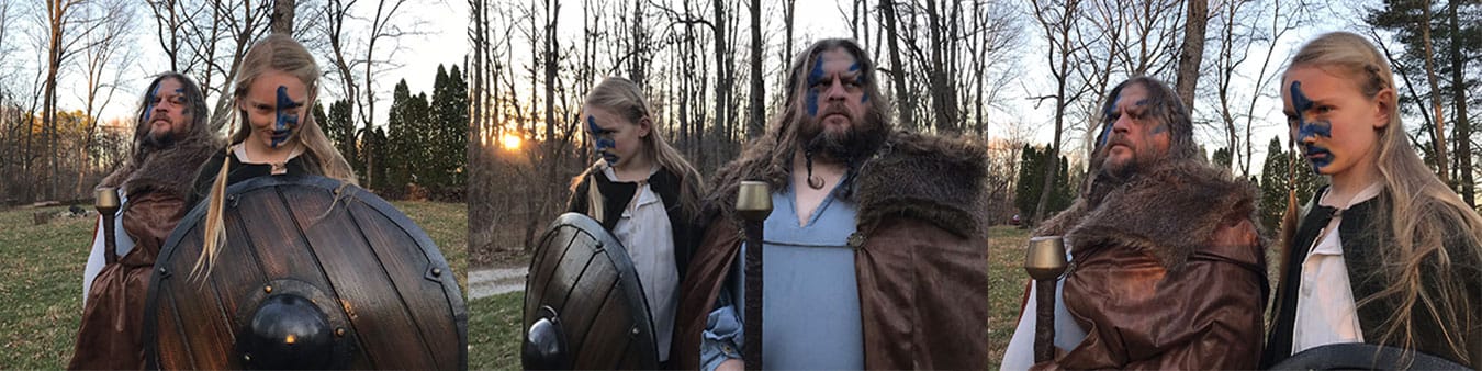Maynard and his son bond over a Viking photo shoot. | Courtesy photos