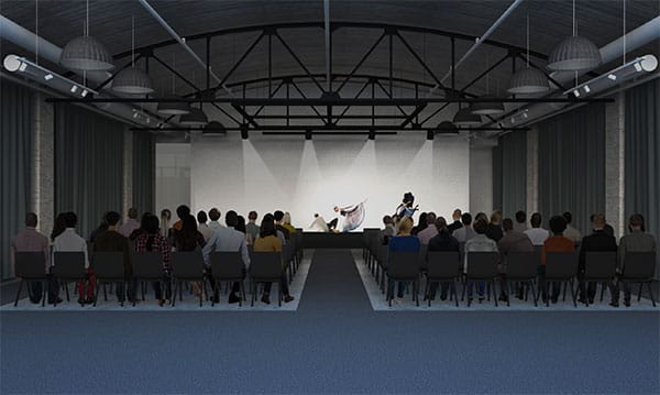  The theater space will accommodate all sorts of events. | Image courtesy of Malane Benedetto