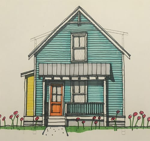 A rendering of one of the smaller homes coming to the property. Wood says the homes will range in size from 800 to 1,600 square feet and start around &#36;250,000. | Courtesy image