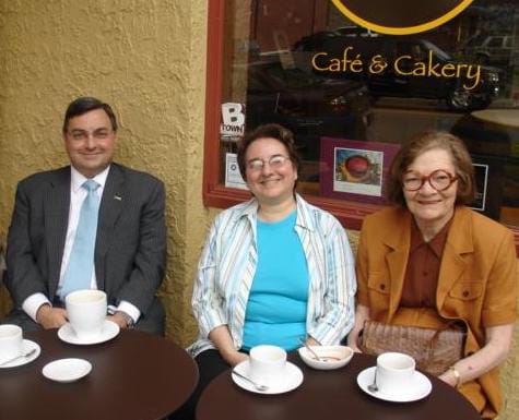Zaineb, center, with her brother, Feisal, and their mother, Amel Amin-Zaki, at BLU Boy Café & Cakery a few years ago. | Courtesy photo
