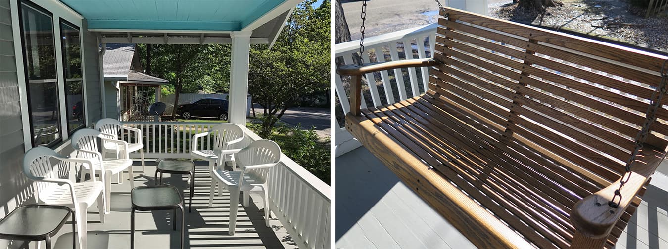 Castrataro’s front porch and swing by Mefford allows her to enjoy the outdoors, yet still be protected. | Photos by Harriet Castrataro