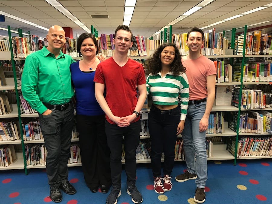 The cast of ‘The Musical Adventures of Flat Stanley’ (l-r) Tom Slater (Mr. Lambchop), Shannon O’Connor Starks (Mrs. Lambchop), Cole Winston (Stanley Lambchop), Danielle McKnight (Mrs. Cartero), Sam Sanderson (Arthur Lambchop). Kids can catch a preview performance of 'The Musical Adventures of Flat Stanley' on April 27 at 4:30 p.m. at MCPL.