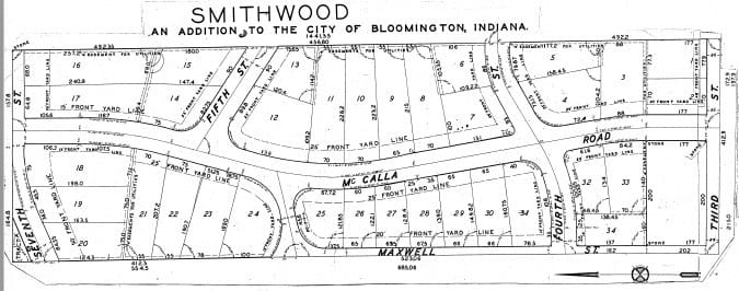 ‘No Negro, Mulatto, Chinese, Japanese, or person of any race or mixture of race except the members of the pure white race shall acquire title to any lot or building.’ Source: Smithwood Plat, Bloomington, 1947
