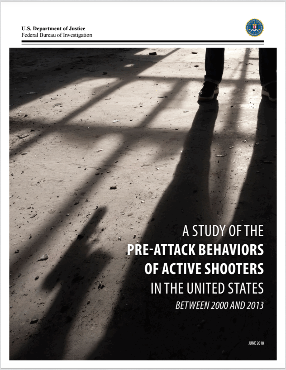 In the FBI’s <a href="https://www.fbi.gov/file-repository/pre-attack-behaviors-of-active-shooters-in-us-2000-2013.pdf/view" target="_blank">A Study of the Pre-Attack Behaviors of Active Shooters in the United States</a>, researchers found that 56 percent of the time, shooters leaked to a third party their intentions to commit violence. For those shooters 17 years old and younger, 88 percent leaked information about their plans.