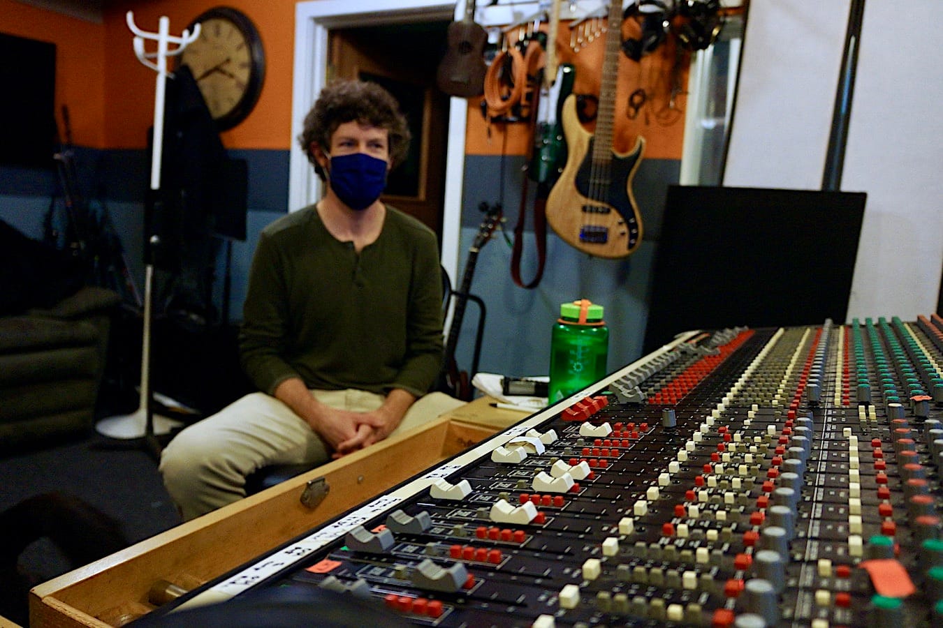 The COVID lockdown started soon after Greg Moore (above) relocated his studio, Noisy Chairs Recording, to a space just south of Bloomington’s courthouse square. | Photo by Jim Manion
