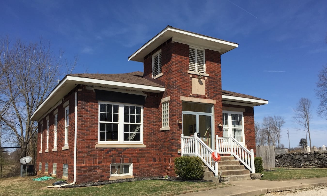 Primary Sound Studios is housed in an old church east of Bloomington on Mt. Gilead Road. With extra time early in the pandemic, Belser made improvements not only to his recording technology but also to the exterior of the building. | Photo by Limestone Post