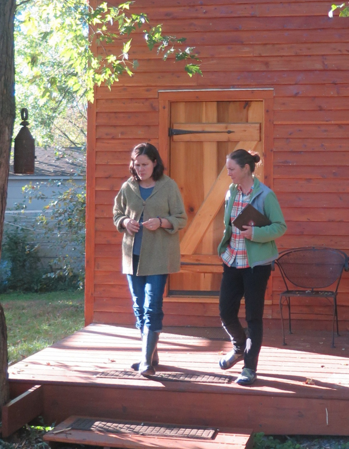 The author (right) with Andrea Martinie Eiler at The Bloomington Catholic Worker. | Limestone Post