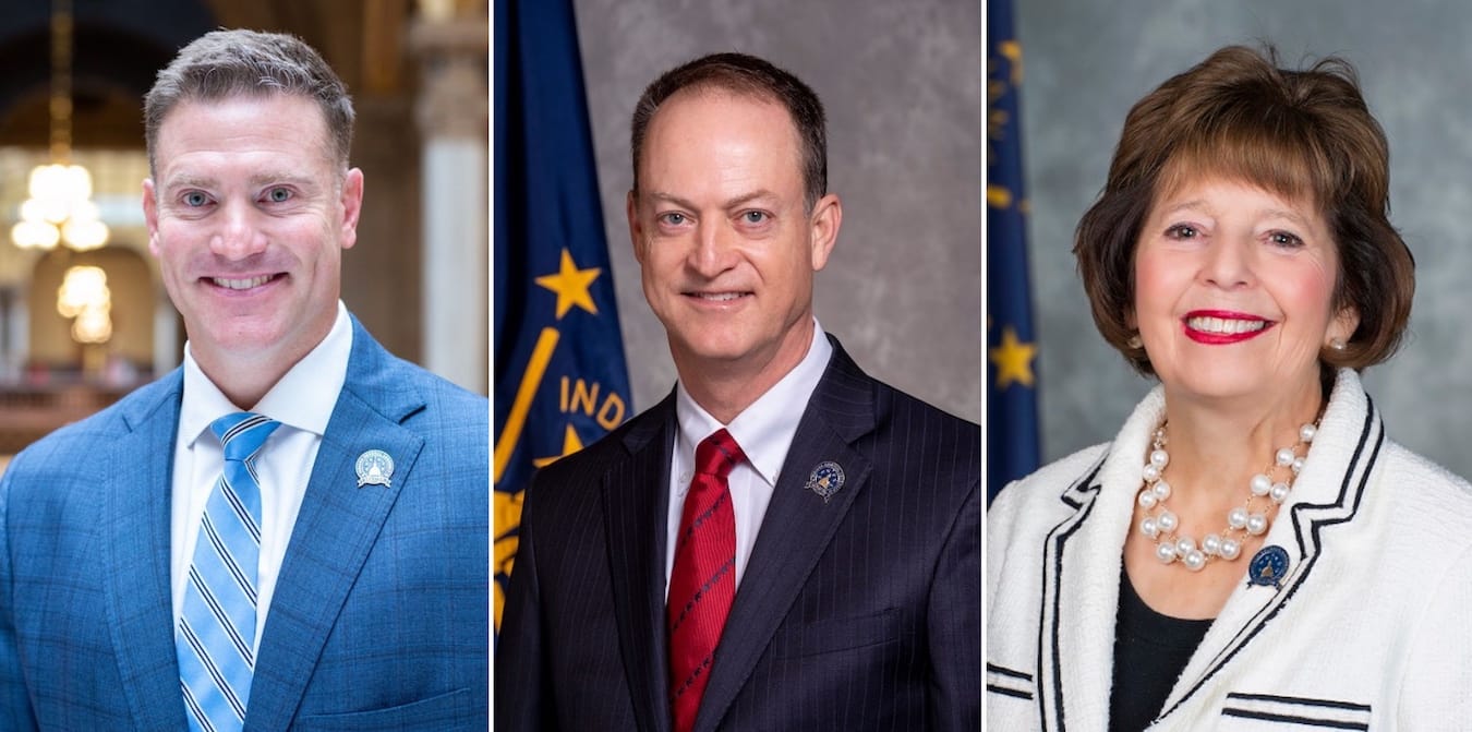 (l-r) Sen. Chris Garten, Sen. Mark Messmer and Sen. Linda Rogers authored the 2021 wetlands legislation that stripped away protections for isolated wetlands across Indiana. | Photos: Indiana General Assembly <a href="https://iga.in.gov/" target="_blank">website</a>