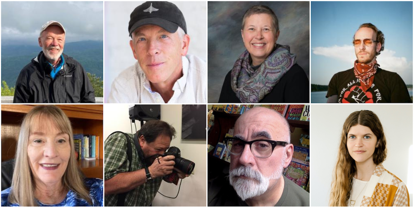 Limestone Post contributors for the Deep Dive series (top row, l-r): Steve Hinnefeld, Jim Krause, Rebecca Hill, Benedict Jones; (bottom row, l-r) Laurie D. Borman, Jeremy Hogan, Michael G. Glab, Anna Powell Denton.