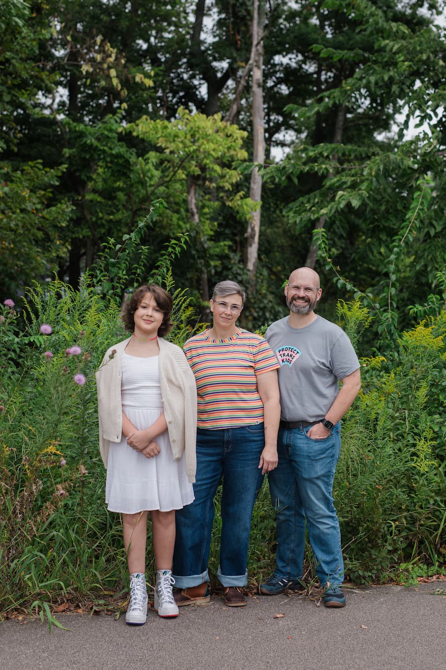 Beth Clawson (above, center, with her family), lobbied without success against legislation to ban gender-affirming care for minors. Fighting that legislation “took lot of energy,” says Clawson, “and I think that we’ve still not really fully recovered.” | Photo by Garrett Ann Walters