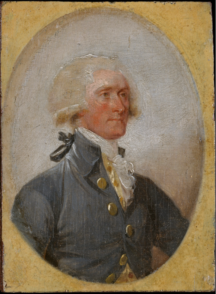 Jefferson and Marshall allegedly despised each other. Marshall was chief justice of the United States when Jefferson became president; Jefferson called the ruling in “Marbury” one of Marshall’s “twistifications.” | Painting of Jefferson by John Trumbull