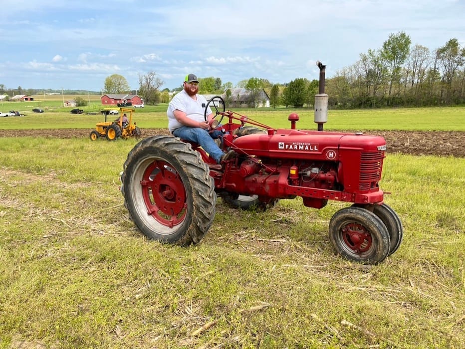 Drew Webster on a 1948 Farmall.