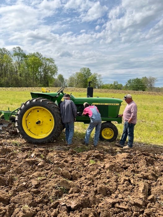Another benefit of plow day is having extra hands when something goes wrong.