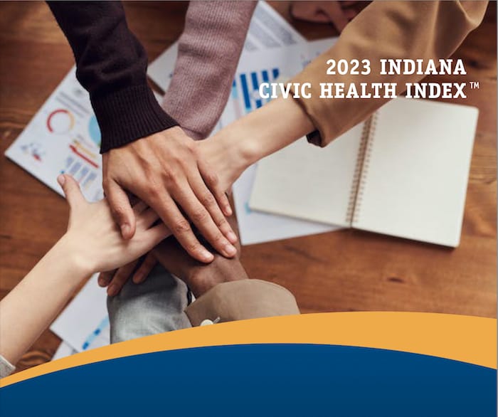 The Indiana Civic Health Index is a project of the Indiana Bar Foundation and partner groups to study Hoosiers’ participation in civic life, including civic education in schools and citizen participation in the election process. You can find the index at <a href="/content/files/wp-content/uploads/2024/01/2023-indiana-civic-health-index-report.pdf/" target="_blank">inbarfoundation.org</a>.